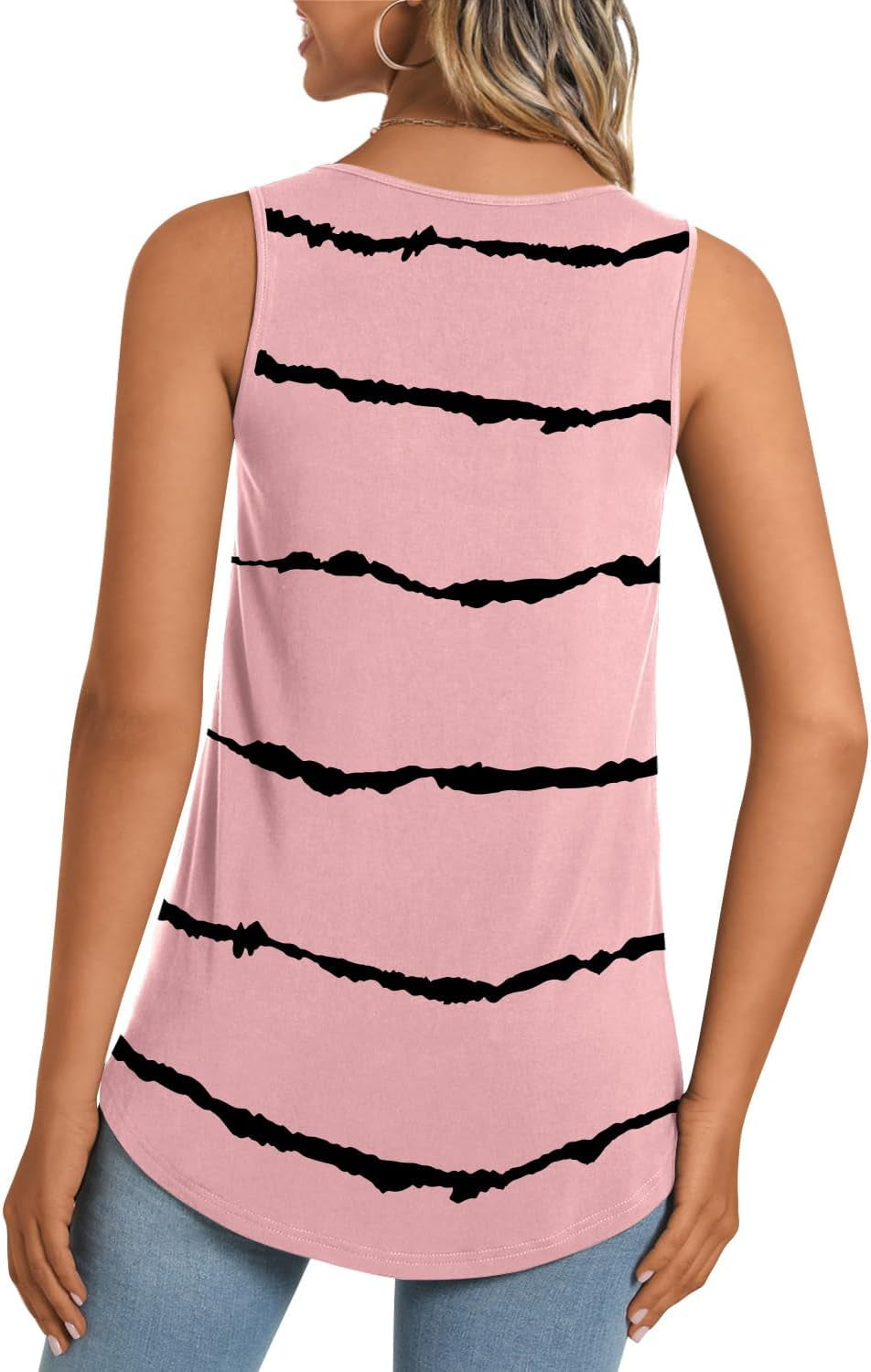 Women'S Tank Tops 2025 Summer Tunics Casual Sleeveless Shirts Ladies Loose Fit Blouses S-4XL